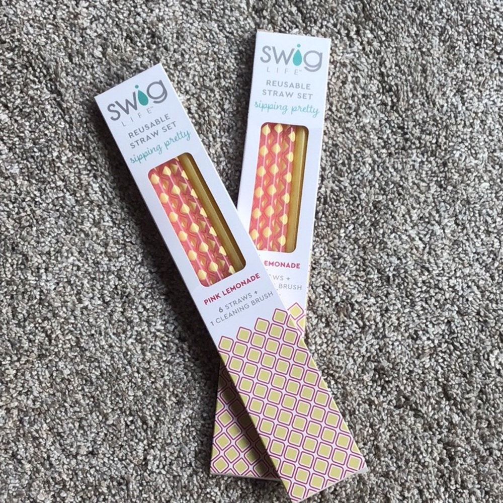 PINK LEMONADE SWIG STRAW/CLEANING BRUSH PACK - NWT